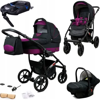 Kočárek Kočárek 4v1 BabyLux LARGO: sportovní kočárek, hluboká korba, autosedačka, základna ISOFIX