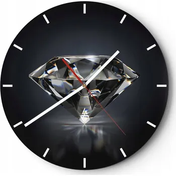 Hodiny Nástěnné hodiny do kuchyně 30x30 Diamant Skleněné hodiny do obýváku Loft Tiché