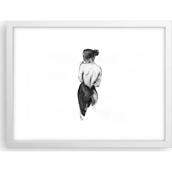 Obraz Obraz plakát v bílém rámu do obýváku 40x30 žena foto plakáty na zeď