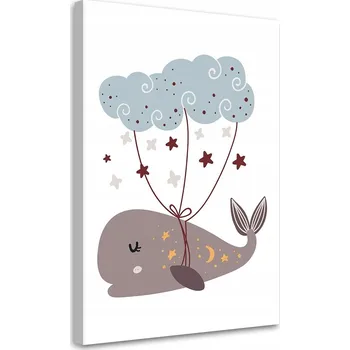 Obraz OBRAZ NA PLÁTNĚ Velryba a mrak boho 60x90