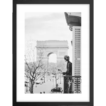 Obraz Obraz plakát v černém rámu do obýváku 30x40 Paříž foto plakáty na zeď