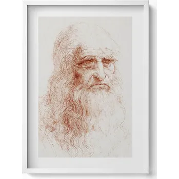 Obraz Moderní nástěnná dekorace Autoportrét Leonarda Da Vinciho, skica, 50x70 cm
