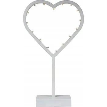 Vánoční dekorace Světelná dekorace bílé srdce LED 38 Cm ozdoba