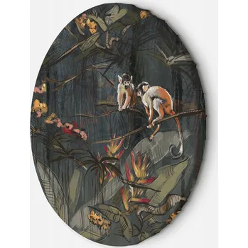 Obraz KULATÝ OBRAZ Opice v džungli DO OBÝVACÍHO POKOJE 60x60