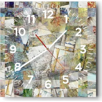 Hodiny Nástěnné hodiny do obýváku 40x40 Abstrakce Tiché hodiny Skleněné hodiny Bez hlučnosti