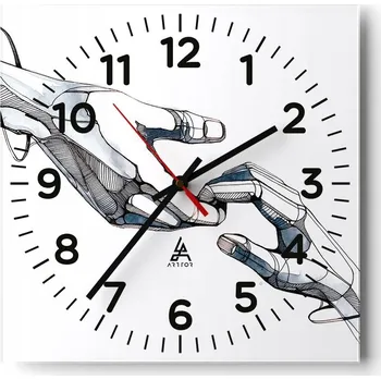 Hodiny Nástěnné hodiny do obýváku 40x40 Abstrakce Tiché hodiny Skleněné hodiny Bez hlučnosti