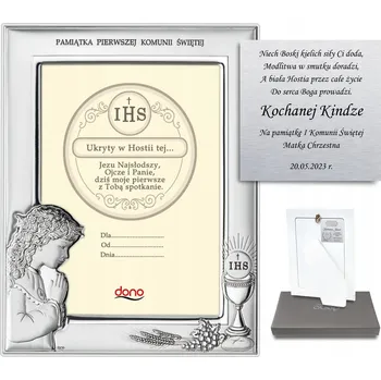 Rám na obraz Stříbrný Rámeček na fotografie Památka přijímání pro dívku Dárek K Prvnímu Svatému Přijímání