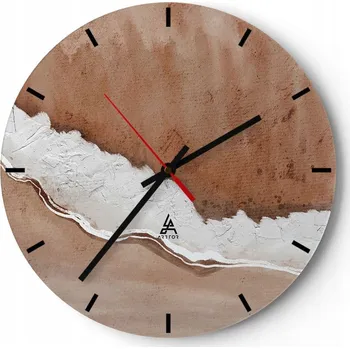 Hodiny Nástěnné hodiny do kuchyně 30x30 Brzeg Skleněné hodiny do obýváku Loft Tiché