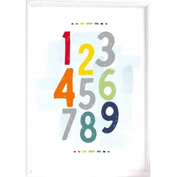 Plakát Plakát Obrázek pro Děti Barevné Čísla Číslice A3 (29,7 x 42 cm)