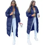 DLOUHÁ DÁMSKÁ ZIMNÍ PROŠÍVANÁ BUNDA S KAPUCÍ vel XL