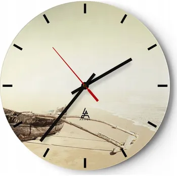 Hodiny Nástěnné hodiny do kuchyně 30x30 Krajina Skleněné hodiny do obýváku Tiché