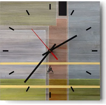 Hodiny Velké nástěnné hodiny 40x40 Abstrakce Skleněné tiché hodiny