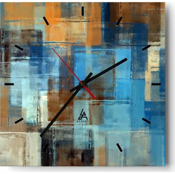 Hodiny Velké nástěnné hodiny 40x40 Abstrakce Skleněné tiché hodiny