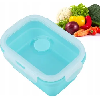 Obraz SILIKONOVÉ SKLÁDACÍ OBĚDOVÉ BOXY NA JÍDLO 500ML 16X10,5X6,8CM