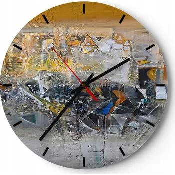 Hodiny Nástěnné hodiny do kuchyně 30x30 Abstrakce Skleněné hodiny do obýváku Tiché