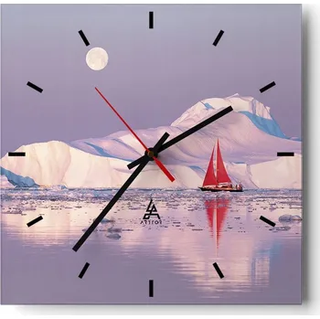 Hodiny Velké nástěnné hodiny 40x40 Krajina Skleněné hodiny Tiché