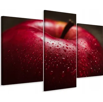 Obraz Obraz TRYPTYK Jablko Ovoce v Makro Měřítku 3D 60x40