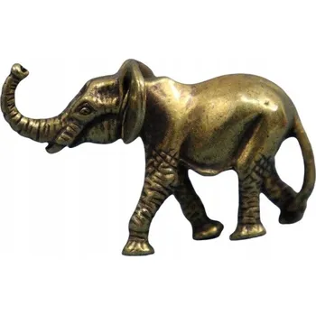 KRÁSNÁ DEKORATIVNÍ FIGURKA MOSAZNÝ SLON NA STŮL, SLON PRO ŠTĚSTÍ