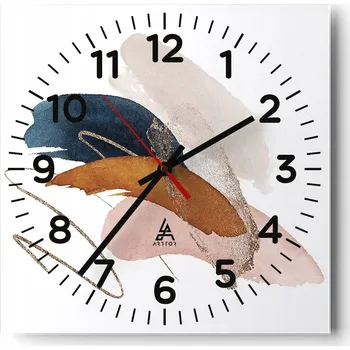 Hodiny Kuchyňské nástěnné hodiny 30x30 Abstrakce Skleněné hodiny do obýváku Moderní Tiché