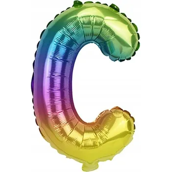 Balónek Písmeno C Barevný fóliový balónek Duhová písmena abecedy 40 cm