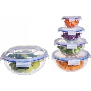Dóza na potraviny 5x skleněné nádoby misky s víčky na potraviny tvrzené sklo PF-905