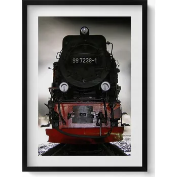 Obraz Moderní nástěnná dekorace obraz v černém rámu Lokomotivy v noci 50x70 cm