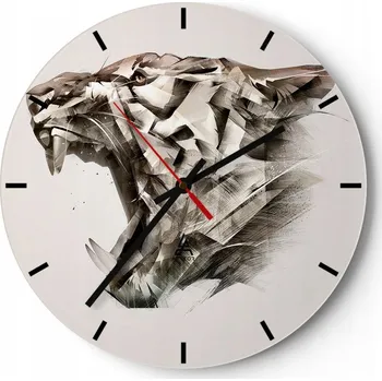 Hodiny Velké nástěnné hodiny 40x40 Abstrakce Skleněné hodiny Kulatý Tiché