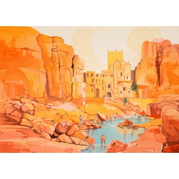 Plakát Plakát Ruiny pod sluncem, bez rámu, 42 x 29,7 cm