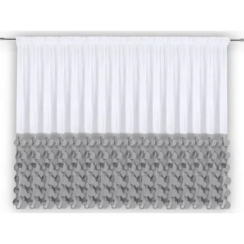 Záclona Elegantní Záclona s laserovým vzorem 400x160, VOÁL strečový voál, šedý, L166