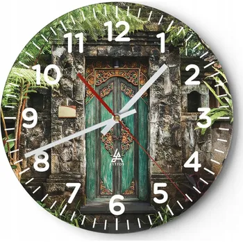 Hodiny Kuchyňské nástěnné hodiny 30x30 Krásné dveře Moderní skleněné hodiny Tiché