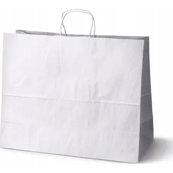 Papírová taška Allbag 500x180x390 mm BÍLÁ se skládaným uchem