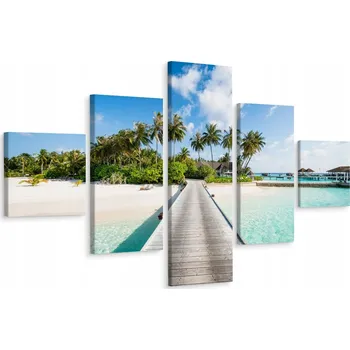 Obraz Vícedílný obraz Oceán Pláž Molo Příroda 200x120 cm