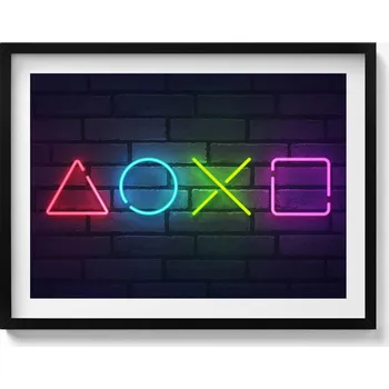 Obraz Obraz v rámu na zeď Symboly hráče – znaky na konzoli 80x60 cm