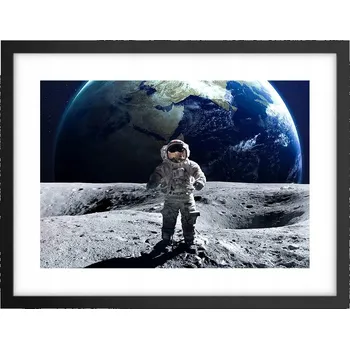 Obraz Obraz plakát v černém rámu do obýváku 40x30 astronaut foto na zeď