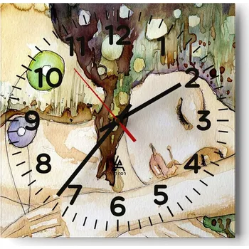 Hodiny Kuchyňské nástěnné hodiny 30x30 Abstrakce Skleněné hodiny do obýváku Moderní Tiché