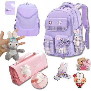 Školní batoh vícekomorový K&M fialový, růžový, vícebarevný