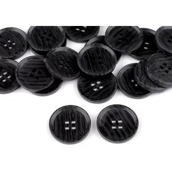 Galanterie Knoflík imitace dřeva 28mm černý (Knoflík plastový 28mm)