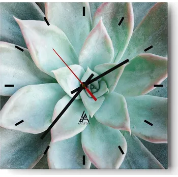 Hodiny Nástěnné hodiny do kuchyně 30x30 Květ Stylové hodiny na skle Loft Tiché