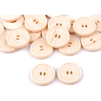 Galanterie Knoflík krémový s podlouhlými dírkami 25mm (Knoflík plastový s podlouhlými dírkami 25mm)