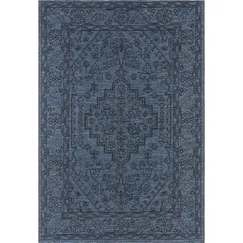 Koberec Tmavě modrý koberec sisal, plochý tkaný na terasu venkovní i vnitřní, 160x230 cm