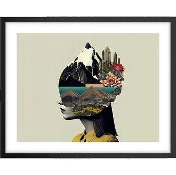 Obraz Foto obraz plakát na zeď v černém rámu 50x40 – horské motivy, plakáty do obýváku