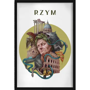 Obraz Moderní nástěnná dekorace Řím Koloseum Vlčice Panteon Pizza 40x60 cm