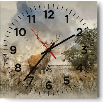 Hodiny Kuchyňské nástěnné hodiny 30x30 Zvířata Skleněné hodiny do obýváku Moderní Tiché