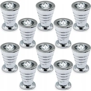 Nábytkové kování 10x NÁBYTKOVÁ ÚCHYTKA S KŘIŠŤÁLEM CHROMOVANÁ ÚCHYTKA NA NÁBYTEK GLAMOUR