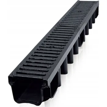 Liniový odvodňovací žlab s litinovou mřížkou, třída B 125, výška 98 mm