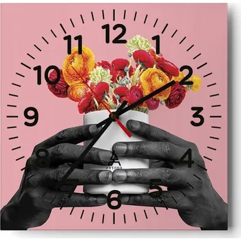 Hodiny Kuchyňské nástěnné hodiny 30x30 Abstrakce Skleněné hodiny do obýváku Moderní Tiché