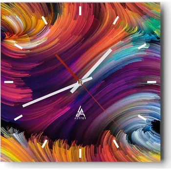 Hodiny Velké nástěnné hodiny 40x40 Abstrakce Skleněné tiché hodiny