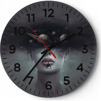 Hodiny Kuchyňské nástěnné hodiny 30x30 Abstrakce Moderní skleněné hodiny Tiché