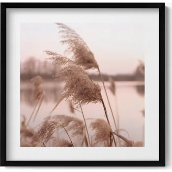 Obraz Závěsný obraz rámeček Romantická krajina s trávou a jezerem v boho stylu 50x50 cm