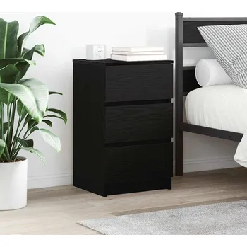 Ložnice vidaXL Noční skříňky se 3 zásuvkami 2 ks černé 39x35x65 cm